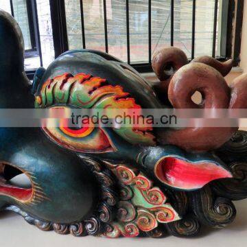 Dragon Mask Wall Hanging Decor Handmade in Nepal photo-2