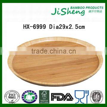 Enviromental Friendly Wholesales Round Bamboo Food Serving Plates