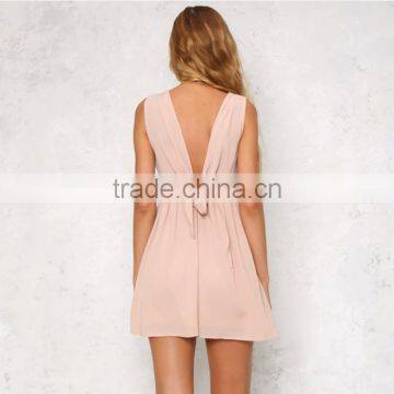 Deep V Neck Sexy Western Casual Dresses photo-3