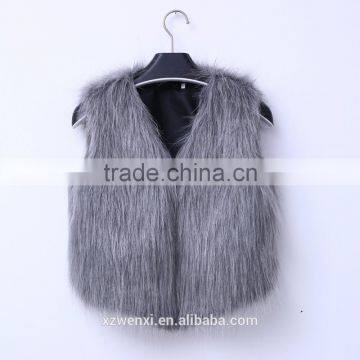 2016 new latest design hot sale women dresses clothes faux fur vest lady apparel wear vest