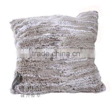 CX-D-79 Cushion Covers Real Rabbit Fur Decorative Pillow Drop Ship Paypal photo-2