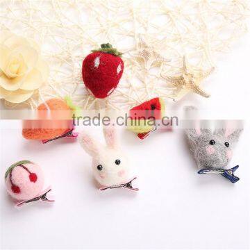 wholesale bobby pin Christmas decorations birthday present baby animal felted wool hair pin