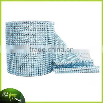 Hot Sell! Rhinestone Ribbon 24 Rows Plastic & Metal Crystal Rhinestone Trim Mesh Roll photo-2