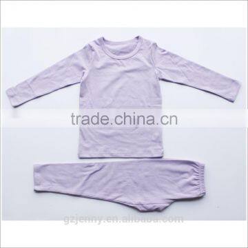 2017 New Models Kids Pajamas Set Custom Logo Night Shirts In Plain Colour