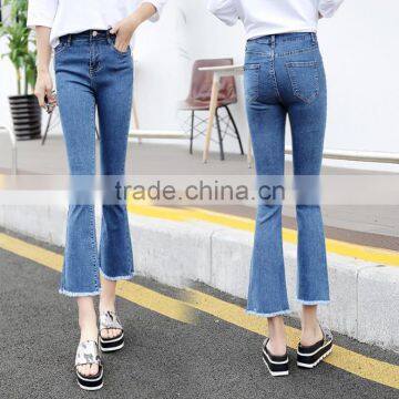 Zm40636b Women New Fashion Jeans Ninth Pants Ladies Summer Bell-bottoms Trousers photo-4