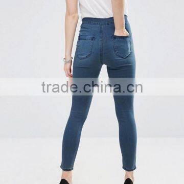 Latest Design Super Skinny Jeans Pants Women Tall Waist Jeans Trousers photo-2
