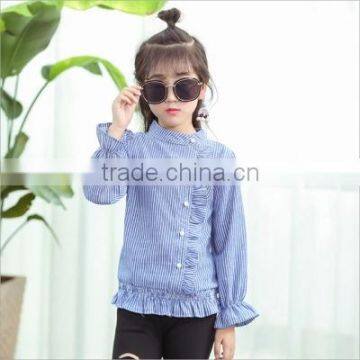 2-7 Years Wholesale 2017 New Autumn Cotton Stripe Full Sleeves Kids Girls Blouse photo-4