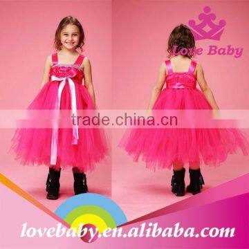 Hot Red Boutique Store Ruffle Party Children Ballet Long Dress photo-3