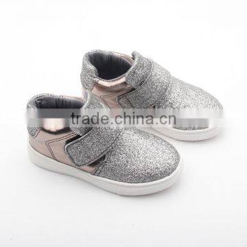 Fashion Girls Bling Bling Leather Rubber Sole Kids Dress Shoes photo-2