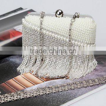 Luxury Crystal Evening Clutch Bag Elegant Women Clutch Handbag Lady Wedding Wallet Party Pearl Clutch Bag photo-3