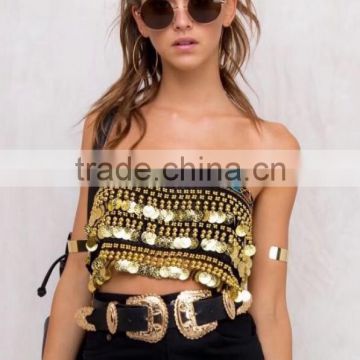 Runwaylover 5422 new design sexy new golden sexy ladies crop top