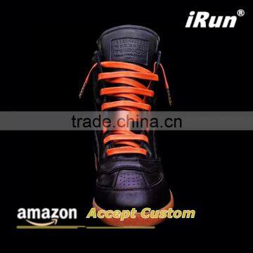 Luxury Italian Sheepskin Leather Shoe Laces Metallic Shoelaces for Air Jordan Sneakers - Orange Dress Shoes Laces photo-5