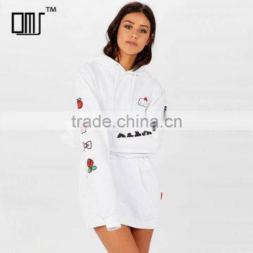 Cute off white hoodie custom logo ladies long sleeve hoodie with prints