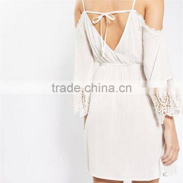Summer Chic Lace Hemmed Hot Selling Cold Shoulder Dresses for Pregnant Women photo-3