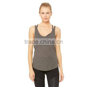 Wholesale Back Cutout Dropped Armholes Stringer Loose Yoga Gym Tank Top photo-4