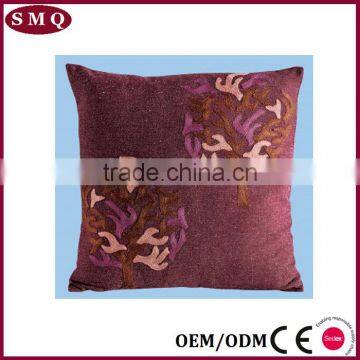 Indian Flower Embroidery Design Linen Cushion Cover Fabric photo-2