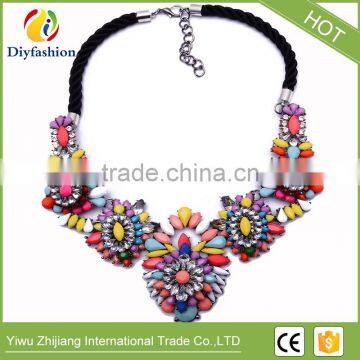 Shourouk Style Alloy Flower Vintage Statement Pendants Necklaces Crystal Jewelry Fashion Choker Necklace photo-2