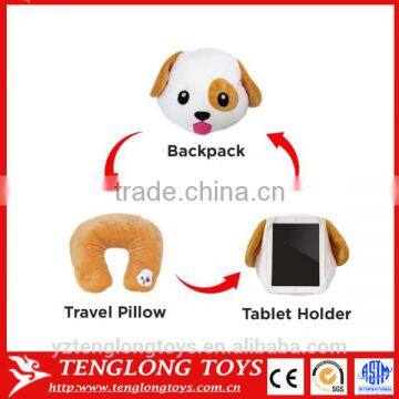 Multi-functional transform funny plush travel emoji pillow