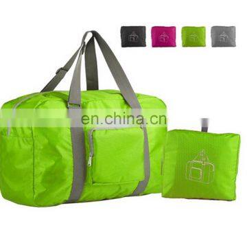 Green Zipper Ripstop Nylon Folding Travel Bag