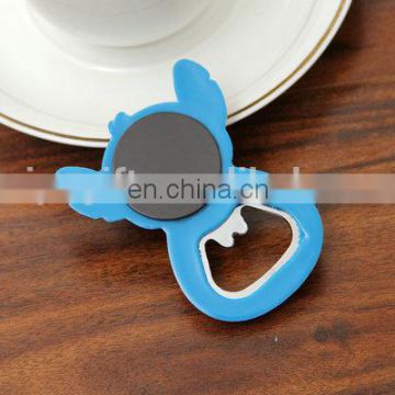 Promotion gift cartoon silicone fridge magnet / silicone bottle opener with fridge magnet