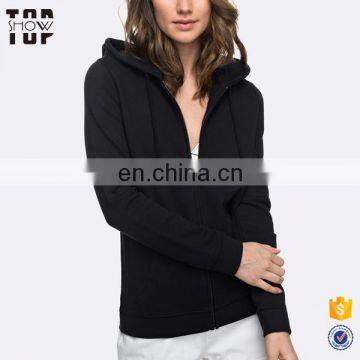 OEM woman hoodie manufacture black women sports zip up hoodies