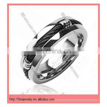 stainless steel fashion design with Black Chain Design Rings jewelry