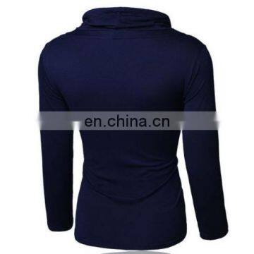 Hot Selling T-Shirt Men Button Front Long Sleeve Round-neck Solid Casual Slim Tops photo-5