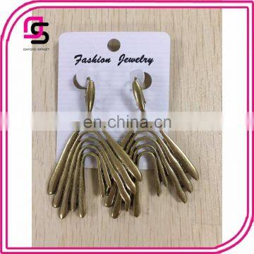 2017 China wholesale fashion European style jewelry gold alloy earrings for ladies