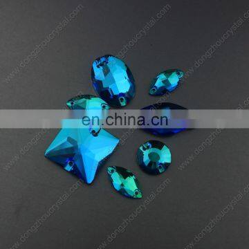 Blue Zircon Flat Back Drop Crystal Beads For Sewing Garment