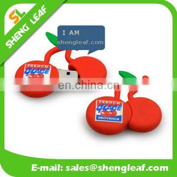 very cute cherry soft rubber usb flash drive custom design client logo