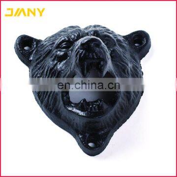 Custom Vintage Cast Iron Wall Mounted Grizzly Bear Teeth Bite Bottle Opener photo-3