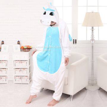 Unicorn Flannel Conjoined Polyester Pajamas photo-3