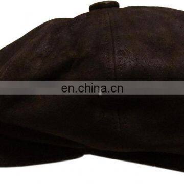 Genuine Leather Mens Ivy Hat Golf Driving Ascot Flat Cabbie Newsboy photo-5