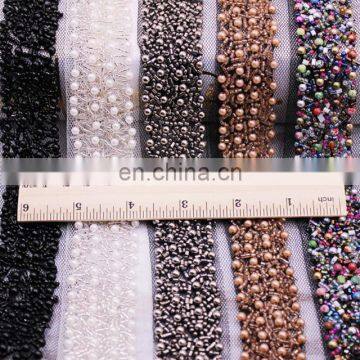 3cm Crocheted Garment Trimming Beaded Trim Lace Types Bead Trimming for Garment photo-3