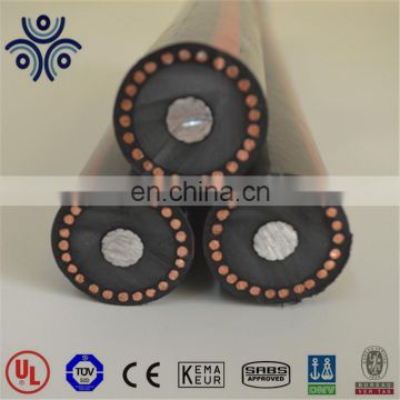 UL certified 5kv cu/xlpe/cwa/pvc concentric cable