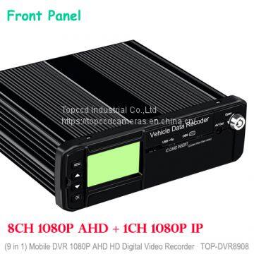 9CH AHD 1080P Мобильный цифровой видеорегистратор с дисплеем (TOP-DVR8908)