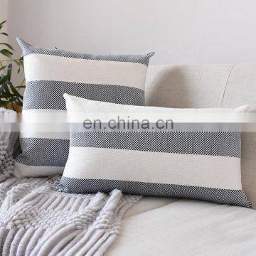 Custom Throw Pillow Case Cover Grid Stripe Cotton Home Sofa photo-2