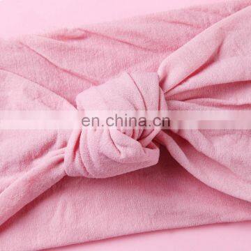 Baby Knot Soft Nylon Headband Girl Hairband Solid Color Kids Tulband Hair Accessories 27colors photo-6
