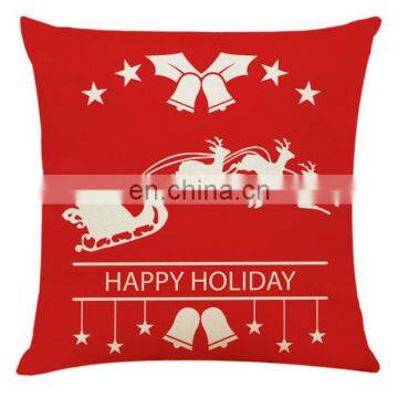 Marry Christmas Pattern Cushion Cover Happy New Year Pillow for Sofa Bed photo-3