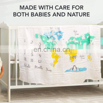 Organic Baby Monthly Milestone Blanket for Baby Boy or Girl | Unforgettable Premium Organic Cotton photo-4