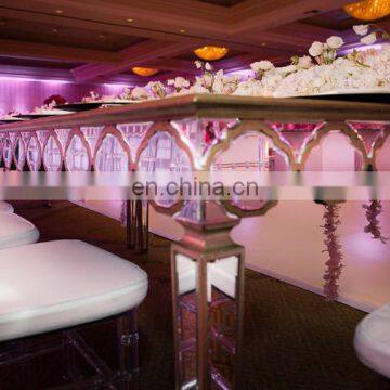 Factory Price Mirror Glass Table Top Dining Table For Wedding/Party