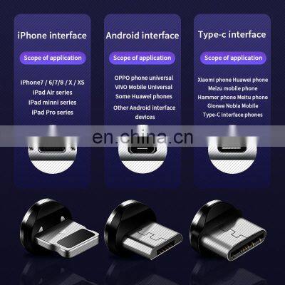 Shenzhen Data Line Newest 2020 Golden Sky Colorful Nylon 1M Micro Usb Type-C Ios Cable 3 In1 Fast Charge Cellphone Data Line photo-4