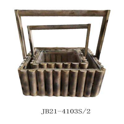 Wholesale Vintage Farmhouse Decor Handmade Rustic Cheap Wooden Storage Vegetable Fruit Crates For Sale