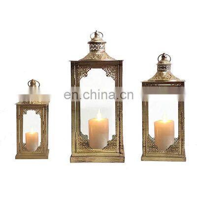 HOT SELL Decorative Iron Candle Lantern Vintage Wedding Centerpiece Wall Hanging Or Table Top Display Metal Lantern