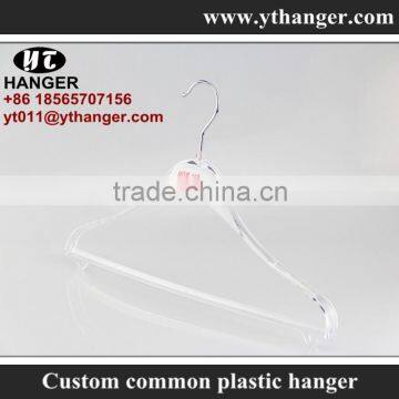 IMY-474 transparent plastic bar hanger for lady clothes hangers