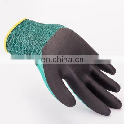 18 Gauge HPPE Liner PU Palm Coated ANSI Cut Level 3 Work Gloves Slip Resistant Anti Cut Safety Gloves For Construction photo-2
