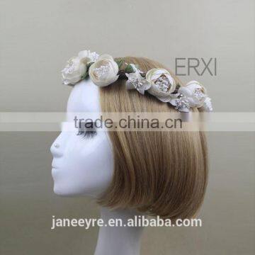 Wholesale Decoration Hawaii Garland/Flower Heaband Fascinator With Ribbon photo-3