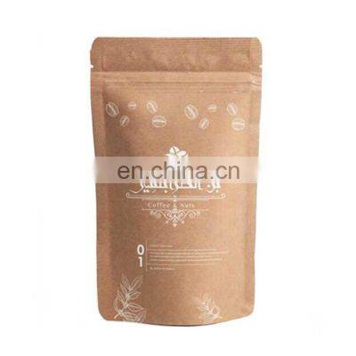 pla custom disposable coffee packaging kraft paper tea bag with zipper coffee packaging