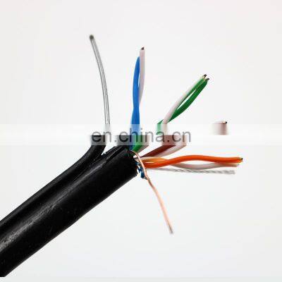 Self-support wire cat5e ethernet cable  with steel communication