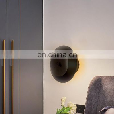 Hot Product Decoration Indoor Ash Black Matte Gold Acrylic Living Room Bedroom Modern LED Wall Lamp